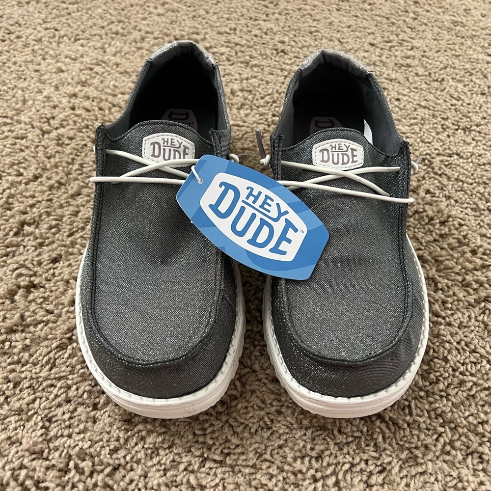 Hey Dude Wendy Metallic Sparkle - Charcoal Gray